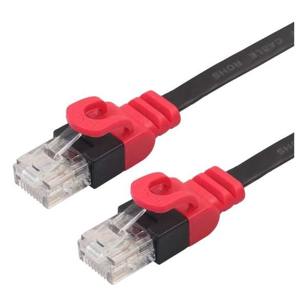 By Qubix internet kabel  - 0.5m REXLIS serie CAT6 Ultra dunne Flat Ethernet netwerk LAN kabel (1000Mbps) - Zwart