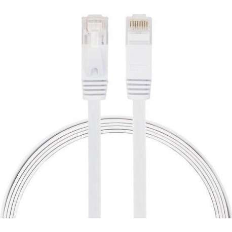 1m CAT6 Ultra dunne Flat Ethernet netwerk LAN / internet kabel (1000Mbps) - Wit