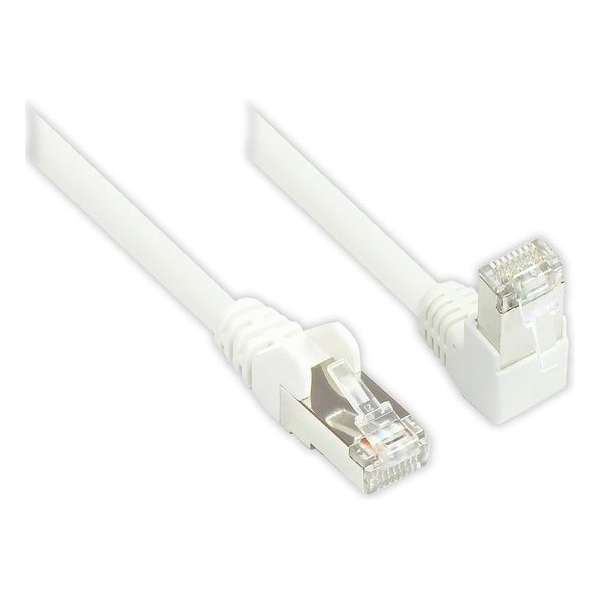 S-Impuls S/FTP CAT6 Gigabit netwerkkabel haaks/recht / wit - 2 meter