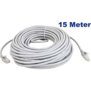 Netwerkkabel 15 meter / LAN Kabel / ISDN DSL STP UTP Kabel / CAT5E RJ45 / Internetkabel