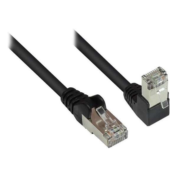 S-Impuls S/FTP CAT6 Gigabit netwerkkabel haaks/recht / zwart - 1 meter
