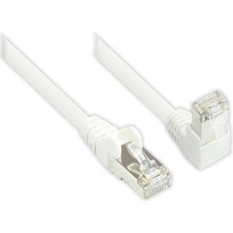 S-Impuls S/FTP CAT6 Gigabit netwerkkabel haaks/recht / wit - 1 meter