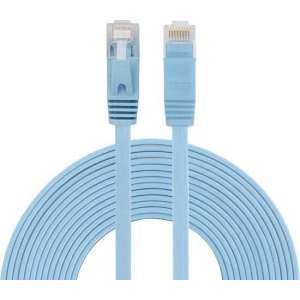 5m CAT6 Ultra dunne Flat Ethernet netwerk LAN kabel (1000Mbps) - Blauw