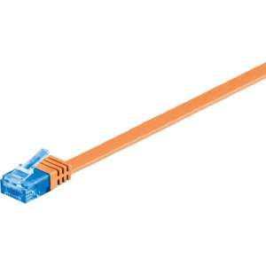 Wentronic - UTP platte netwerkkabel CAT6a - Oranje - 0,50 meter