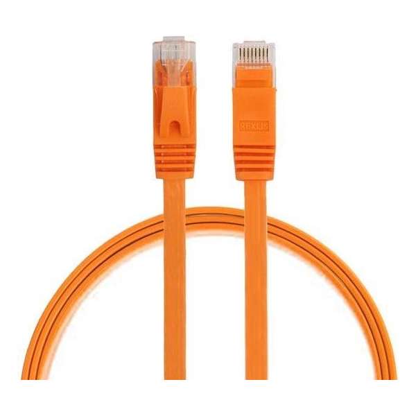 0.5m CAT6 Ultra dunne Flat Ethernet netwerk LAN kabel (1000Mbps) - Oranje