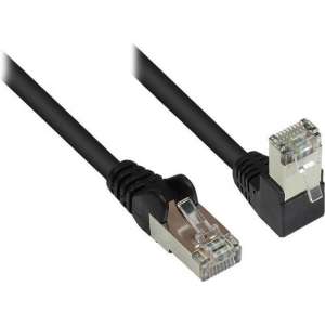 S-Impuls S/FTP CAT6 Gigabit netwerkkabel haaks/recht / zwart - 0,50 meter