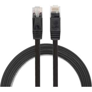 1.8m CAT6 Ultra dunne Flat Ethernet netwerk LAN internet kabel (1000Mbps) - Zwart