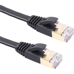 5M Ethernet Netwerk Kabel CAT6 | Gold Plated |  Zwart / Black  |  Tot 1GBps | Platte RJ45 LAN Kabel| Premium Kwaliteit