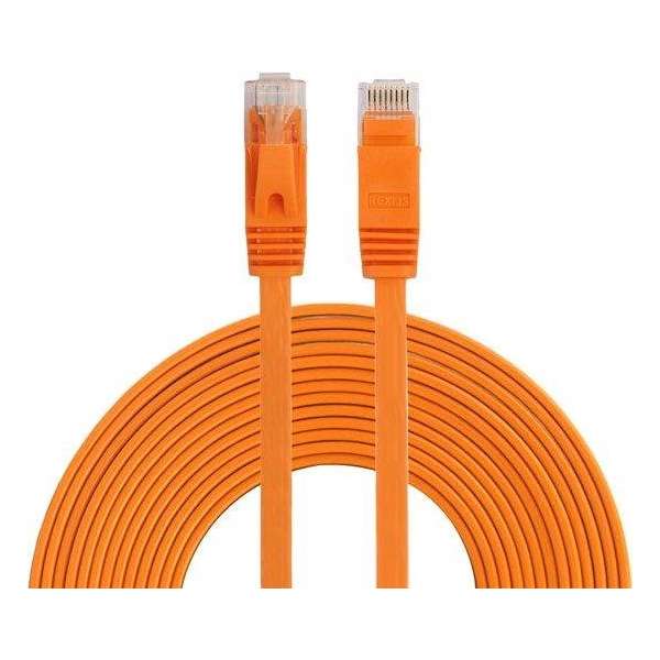 5m CAT6 Ultra dunne Flat Ethernet netwerk LAN kabel (1000Mbps) - Oranje