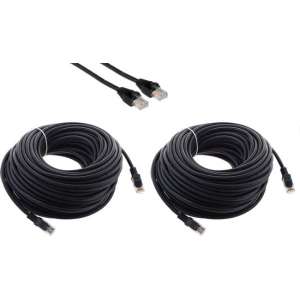 UTP kabel zwart 20 meter - CAT 5 - RJ 45 male - 2 stuks