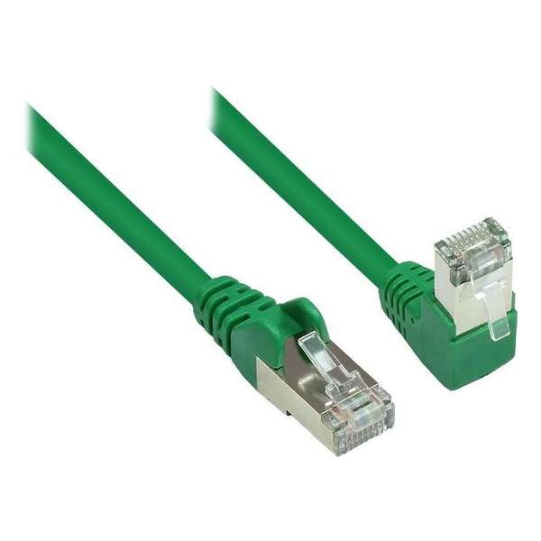 S-Impuls S/FTP CAT6 Gigabit netwerkkabel haaks/recht / groen - 5 meter