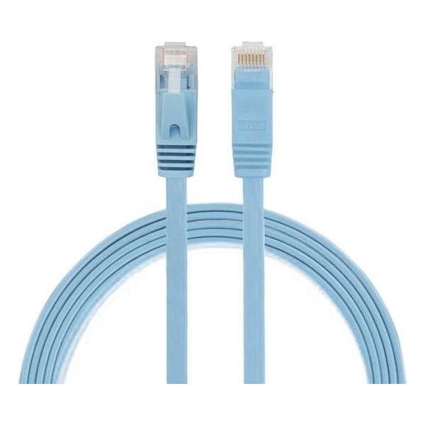 1m CAT6 Ultra dunne Flat Ethernet netwerk LAN internet kabel (1000Mbps) - Blauw