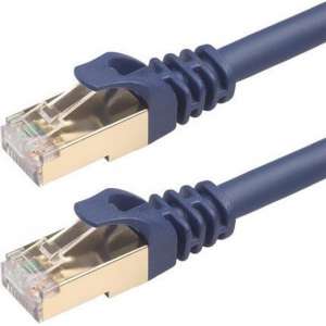 By Qubix internetkabel - CAT8 Ethernet LAN kabel - 10 meter - RJ45 - donkerblauw