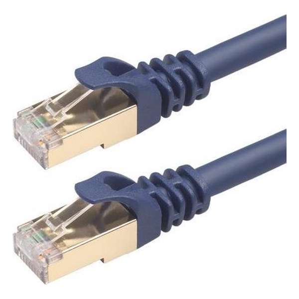 By Qubix internetkabel CAT8 Ethernet LAN - 10 meter - RJ45 - donkerblauw - Cat6 & Cat6A - - Voor ieder wat wils!