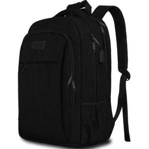 TravelMore Daily Carry Backpack - 15,6 inch Laptop Rugzak - Dames/Heren - 28L - Waterafstotend - Zwart