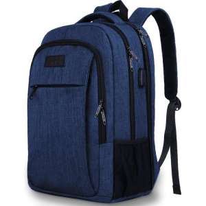 TravelMore Daily Carry XL Backpack - 17,3 inch Laptop Rugzak - Dames/Heren - 36L - Waterafstotend - Blauw