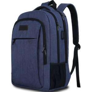 TravelMore Daily Carry Backpack - 15,6 inch Laptop Rugzak - Dames/Heren - 28L - Waterafstotend - Blauw