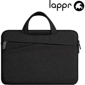 LAPPR® - Laptophoes - Laptopsleeve katoen - Laptoptas - Duurzaam - Bestseller - 13,3/14 inch - Zwart