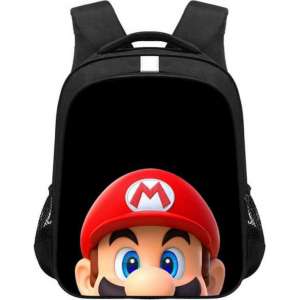 Super Mario foto rugzak- Mario hoofd- Schooltas- 36cm