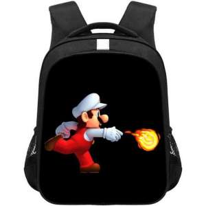 Super mario foto rugzak- Mario vuurbal- Schooltas-36cm