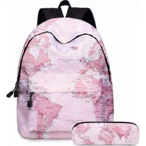 VMCA Galaxy Rugzak Schooltas Tiener en Volwassenen Voor Meisjes en Jongens - 1 Potlood tas - Roze World