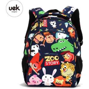 Uek Original - Schooltas - Rugzak - Dieren jungle - Zoo Animal Bag - M/L - 7-12 jaar