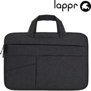 LAPPR® - Laptophoes - Laptopsleeve katoen - Laptoptas - Duurzaam - Bestseller- 16/17 inch - Zwart