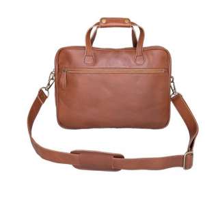 Mr. Business – Messenger bag – Leren Laptoptas 15,6 inch – Aktetas – Cognac - Bruin