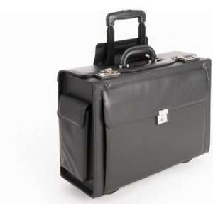 Pilotenkoffer Kunstleer Zwart - Laptoptrolley - Business trolley - Handbagage