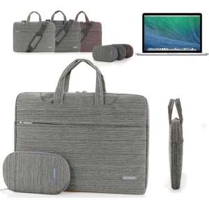 Luxe Messenger Bag Schoudertas Voor Laptop / Apple Macbook Pro (Retina) 15 Inch  Case - Dames & Heren - Grijs