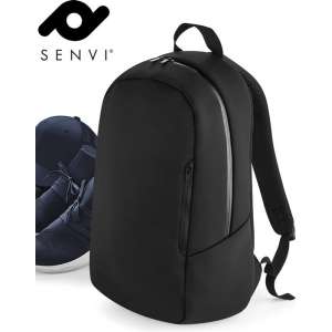 Senvi Backpack - Rugzak Trendy Duikersstof Kleur Zwart