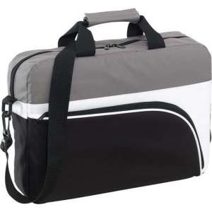 Schoudertas/laptoptas zwart/grijs 40 x 10 x 30 cm - Documenten tassen met verstelbare schouderband