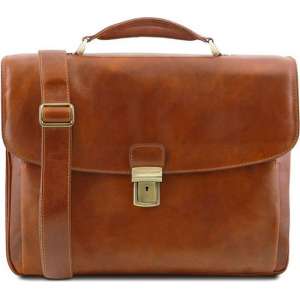 Tuscany Leather Alessandria laptoptas cognac TL141448