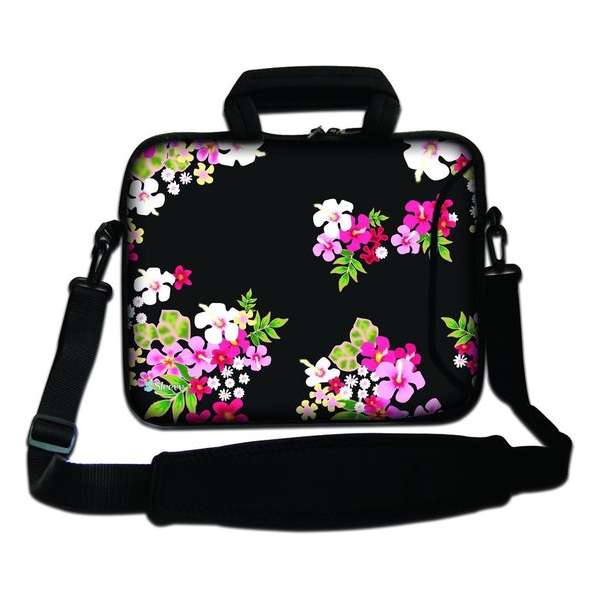 Sleevy 15.6 inch laptoptas gekleurde bloemen