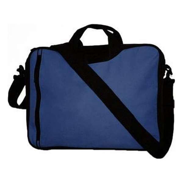 Schoudertas voor laptop/documenten 15.6 inch kleur donker blauw