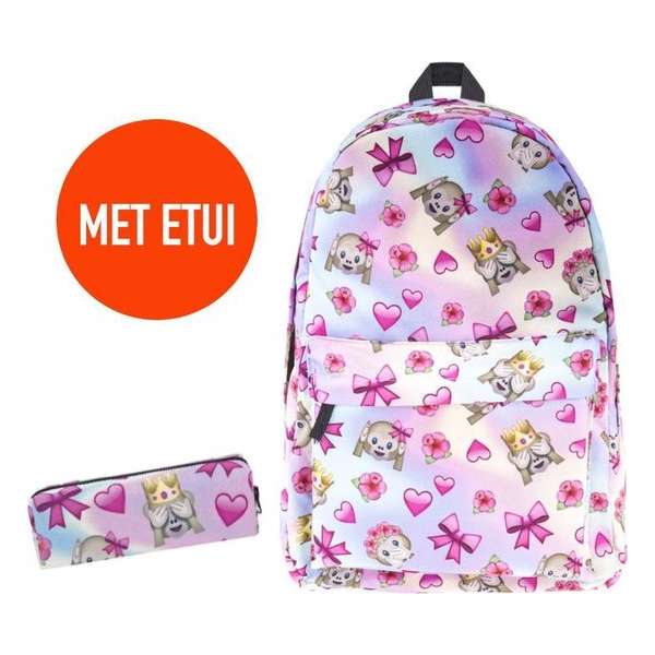 ZUMPREMA Emoji Monkeys Rugzak met Etui ZUMPREMA Emoji Monkeys Rugzak met Etui