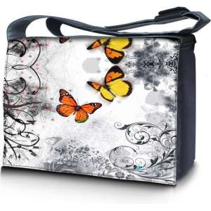 15,6 laptoptas oranje vlinders - Sleevy