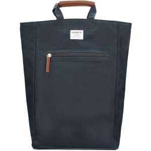 Sandqvist Tony Backpack blue with cognac brown leather