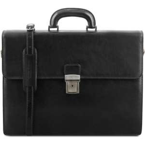 Tuscany Leather 1st Class Unisex Aktetas Zwart