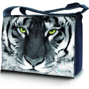 Laptoptas / messenger tas 15,6 witte tijger - Sleevy