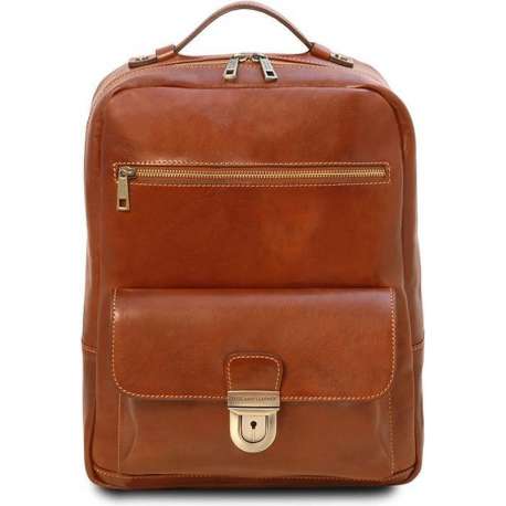 Tuscany Leather leren laptop rugzak Kyoto - Cognac - TL141859