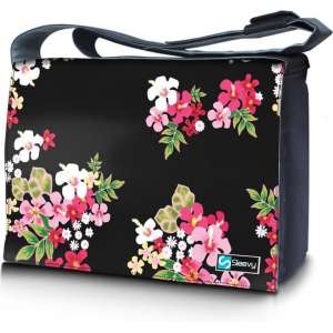 Messengertas / laptoptas 15,6 inch gekleurde bloemen - Sleevy - laptoptas - schooltas