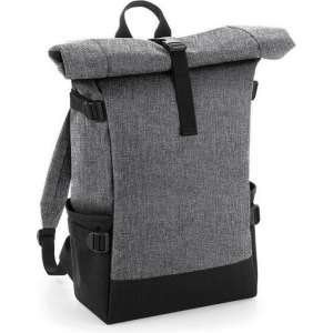 Block roll-top backpack, Kleur Grey Marl/ Black