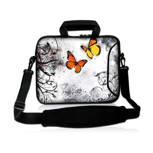 Laptoptas 14 inch oranje vlinders - Sleevy