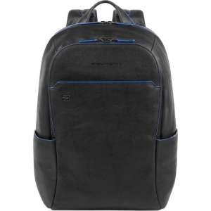 Piquadro Blue Square Small Size Computer Backpack with iPad 10.5" black
