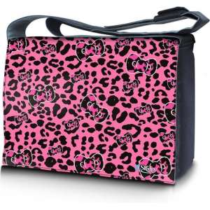 Sleevy 15,6 laptoptas / messenger tas roze panterprint