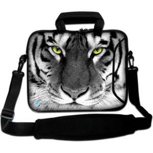 Sleevy 17,3 inch laptoptas witte tijger