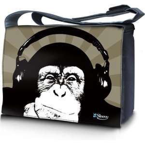 Sleevy 17.3 laptoptas / messenger tas chimpansee - laptoptas - schooltas