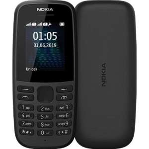 Nokia 105   Zwart - Dual sim +Gratis  Lyca simcard 5 euro betelgoed
