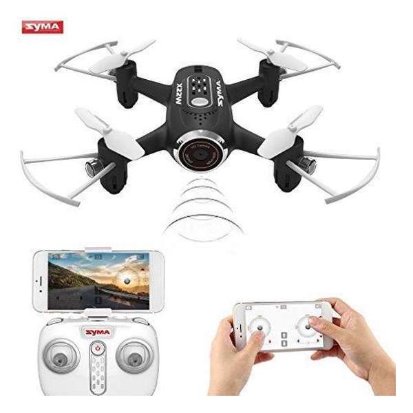 Syma X22W mini drone met WiFi FPV 720p camera en mobiel besturing systeem-Black